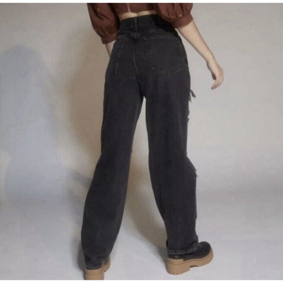BDG High-Rise Distressed Baggy Faded Black Jeans Women’s Size 24 - Picture 11 of 12